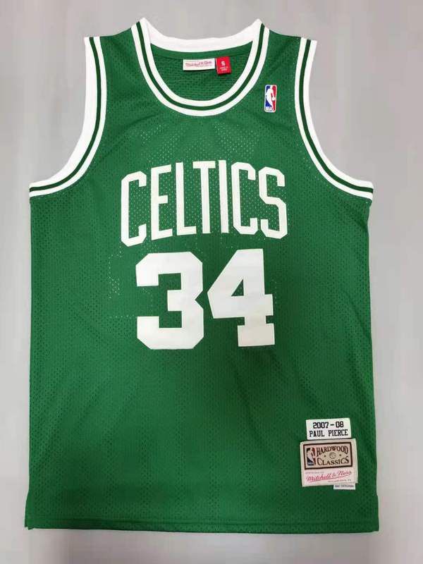 Men Boston Celtics 34 Pierce Green Throwback Best mesh 2021 NBA Jersey